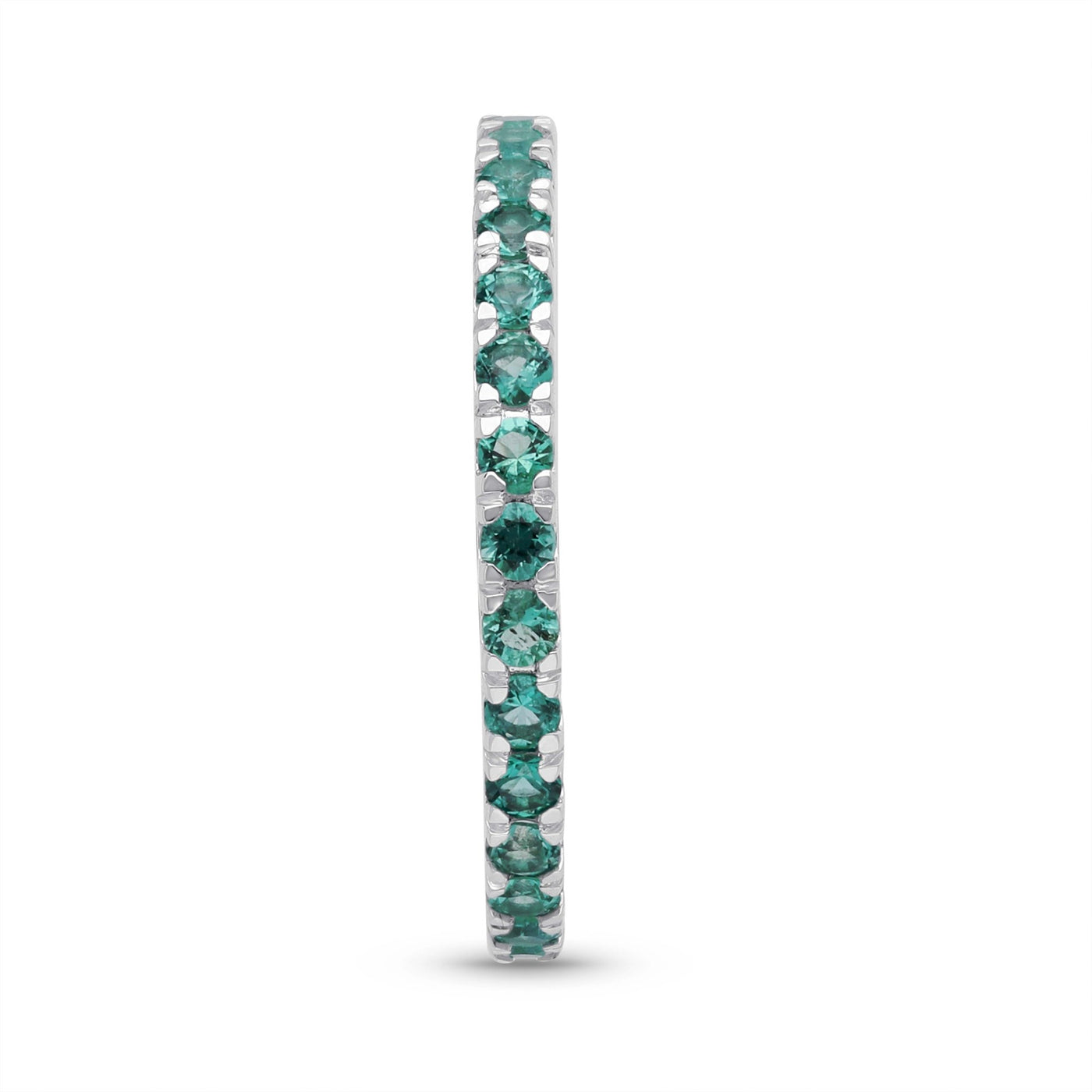 Emerald and Diamond Round Full Eternity band - WG - Belmont Sparkle