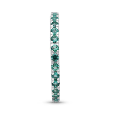 Emerald and Diamond Round Full Eternity band - WG - Belmont Sparkle