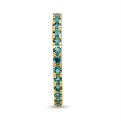 Emerald and Diamond Round Full Eternity band - YG - Belmont Sparkle