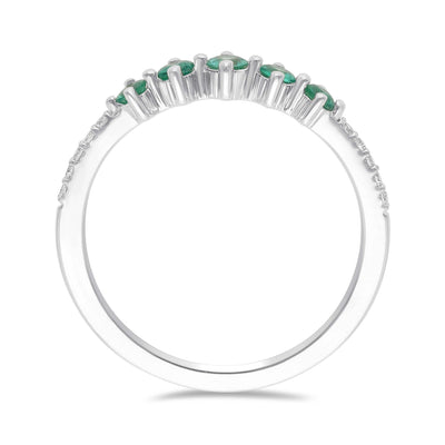 Emerald and Diamond Stackable Ring - WG - Belmont Sparkle