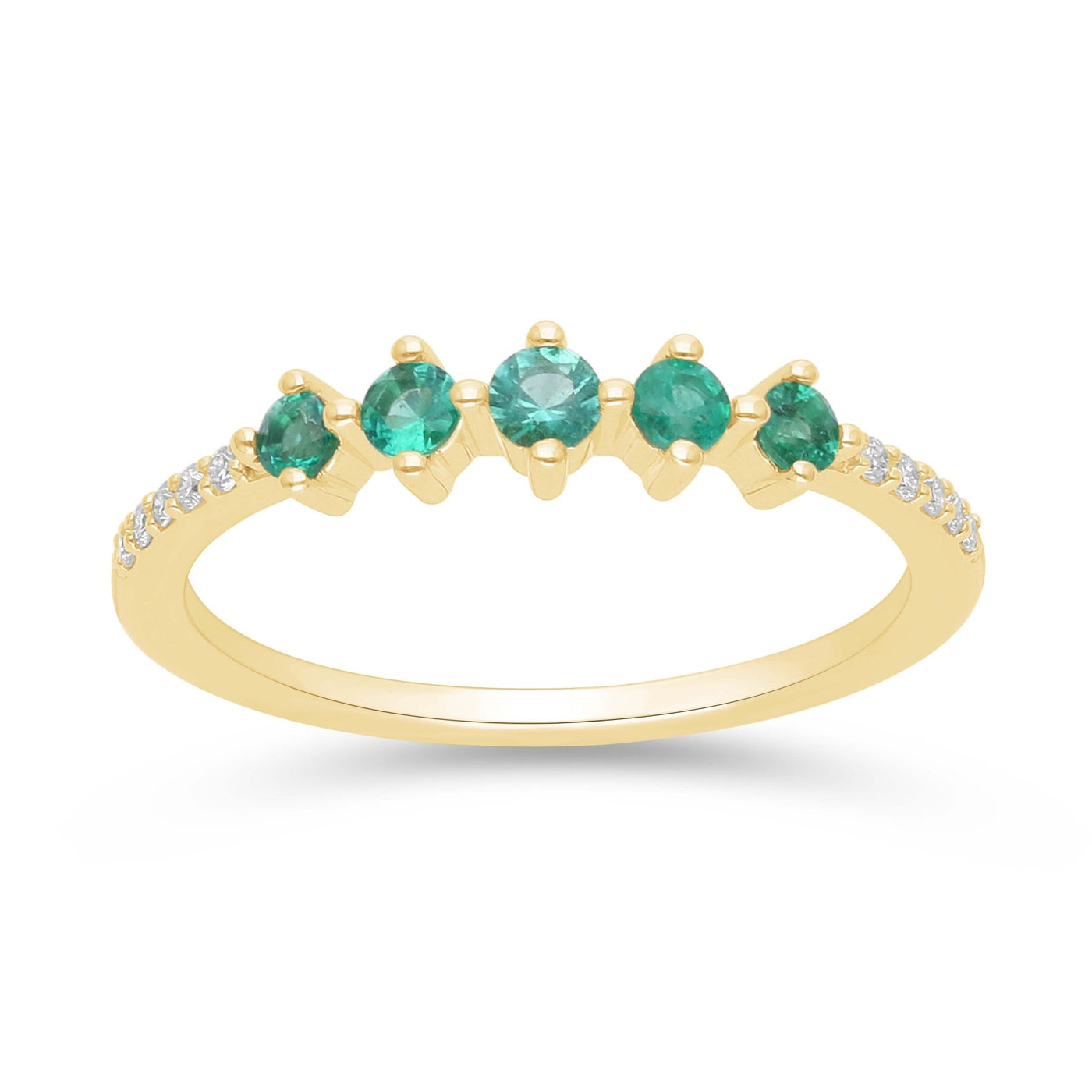 Emerald and Diamond Stackable Ring - WG - Belmont Sparkle