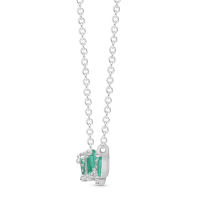 Emerald Baguette Artisan Necklace - WG - Belmont Sparkle