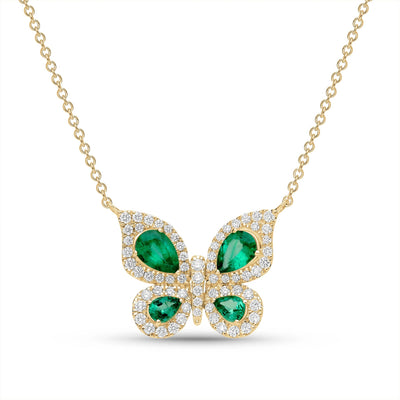 Emerald Flutter Necklace - WG - Belmont Sparkle