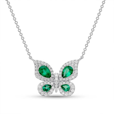 Emerald Flutter Necklace - WG - Belmont Sparkle