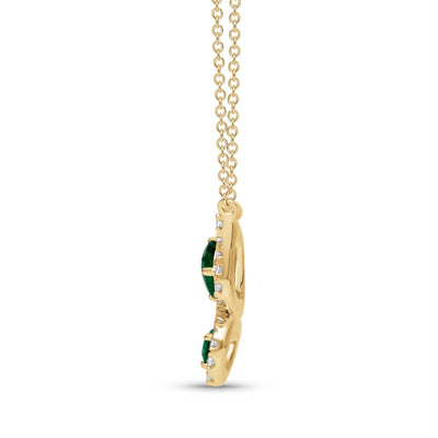 Emerald Flutter Necklace - YG - Belmont Sparkle