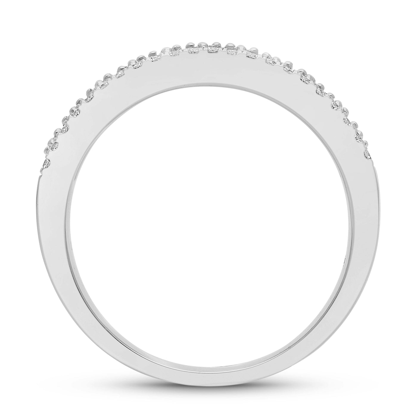 Emerald Round and Diamond Band Ring - WG - Belmont Sparkle