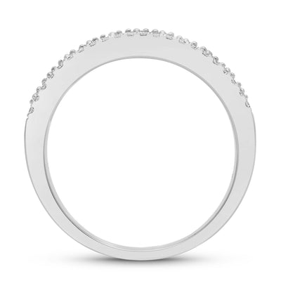 Emerald Round and Diamond Band Ring - WG - Belmont Sparkle