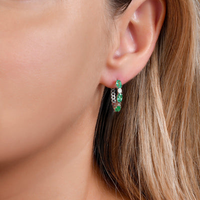 Evienne Hoop Earrings - WG - Belmont Sparkle