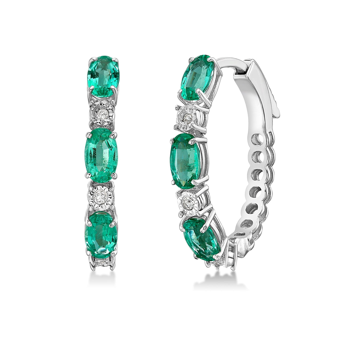 Evienne Hoop Earrings - WG - Belmont Sparkle