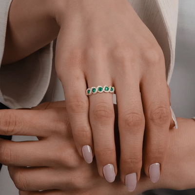 Garland Emerald Ring - YG - Belmont Sparkle