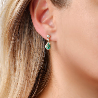 La Poire II Earrings - YG - Belmont Sparkle